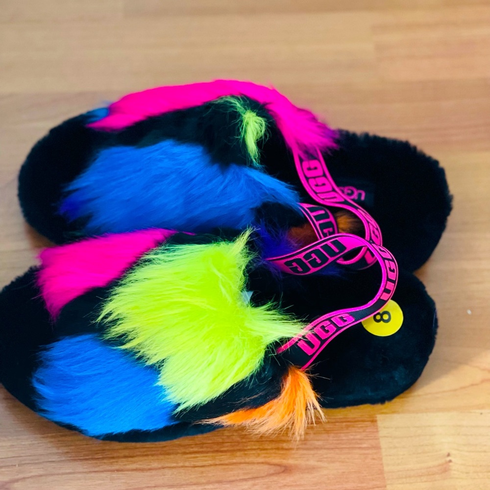 UGG SLINGBACK FLUFF YEAH FURRY SLIPPERS 🔥🔥🔥